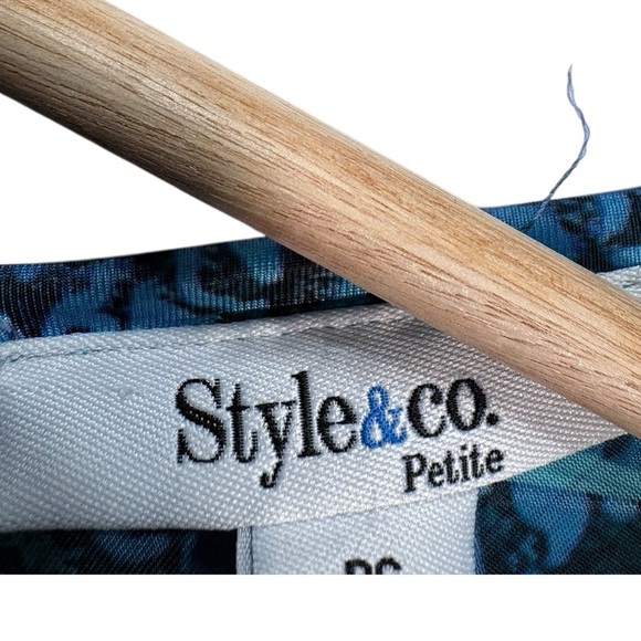 Style & Co Y2k Style Sleeveless Burn Out Jersey Maxi Dres Blue Size Small - Picture 9 of 9